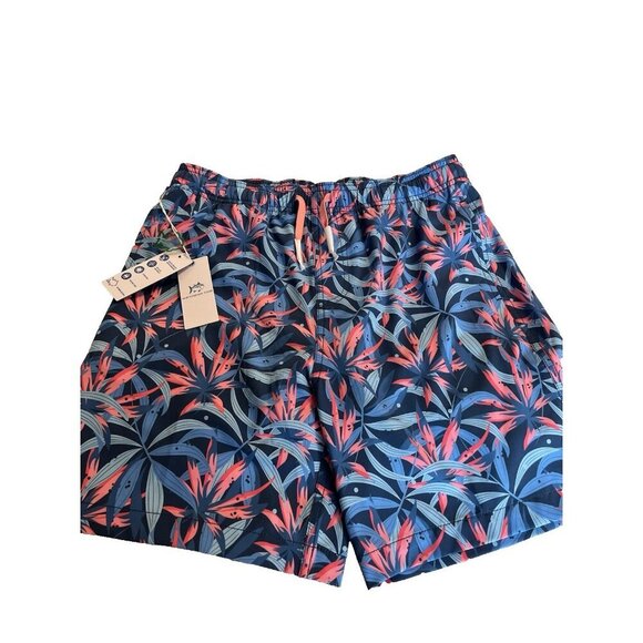 NEW Southern Tide Tropical Blooms UV Protection Swim Shorts Trunk Boy's XL (16)